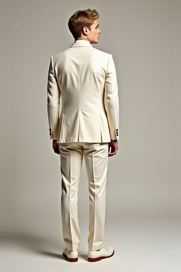 White 2 Piece Notched Lapel Men's Suits